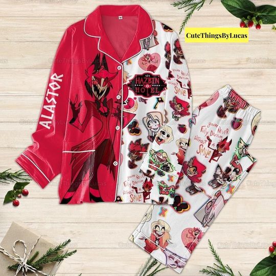 Hazbin Hotel Alastor Pajamas Set For Men And Women, Hazbin Hotel Pajamas Set