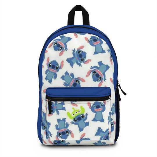 Blue Alien Disney Lilo And Stitch Custom Gift School Backpack