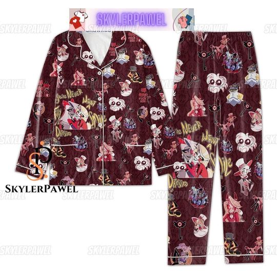 Hazbin Hotel Pajamas Set, Angel Dust Pajamas Pants, Alastor Women Pajamas