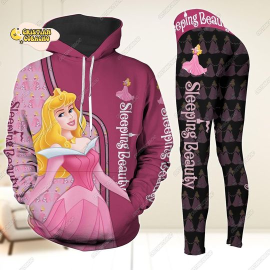 Aurora Disney Princess Hoodie Legging, Sleeping Beauty Hoodie, Princess Aurora 3D Hoodie