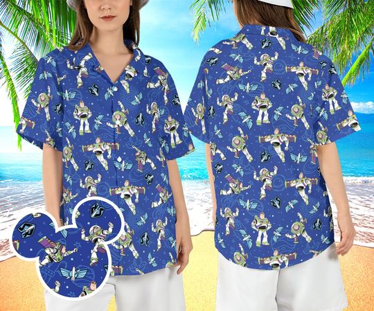 Buzz Lightyear Summer Hawaiian Shirt, Pixar Space Ranger Hawaii Shirt