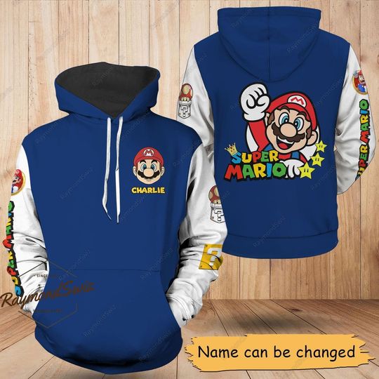 Super Mario Hoodie, Funny Mario Hoodie, Custom Super Mario Hoodie, Mario Gaming Hoodie,