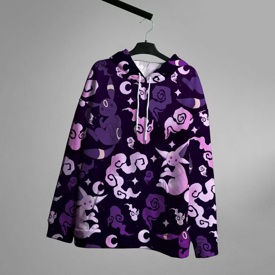 Espeon Umbreon Hoodie Shirt Japanese Anime Espeon Shirt Inspired Apparel Umbreon Shirt Gift