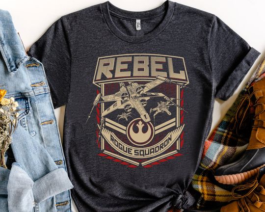 Star Wars Ship X-Wing Rebel Rogue Squadron Badge Graphic Shirt, Galaxy's Edge Trip Unisex T-shirt