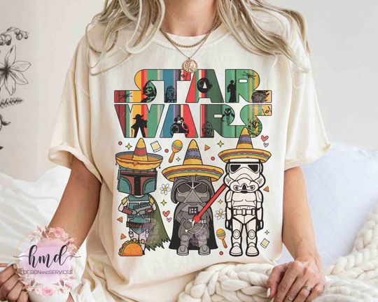 Star Wars Darth Vader Stormtrooper Custom Cinco de Mayo T-shirt, Happy Mexican Fiesta Party Tee