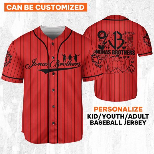 Jonas Brothers Sucker Red, Custom Baseball Jersey Shirt