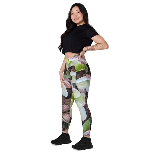 Women Hellebores Print Yoga Legging For Gym | Athletic Leggings With For Yoga Lovers