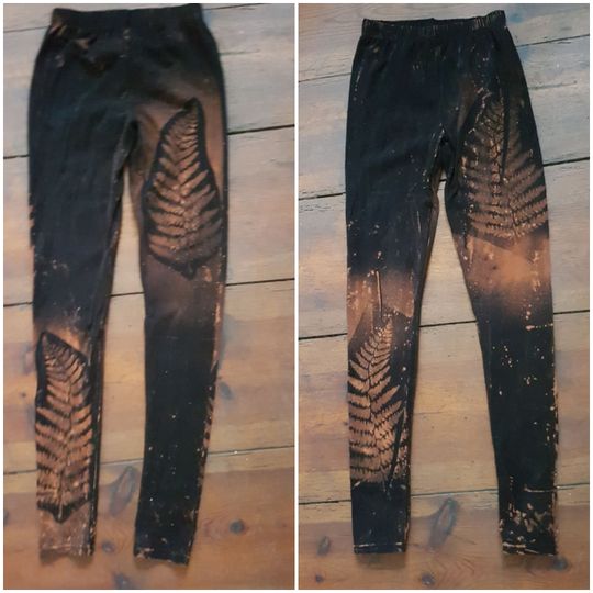 Fern Autumn Leggings Leaf Black Olive Green Blue Brown Goa Pixie Ombre Psi Yoga Legging