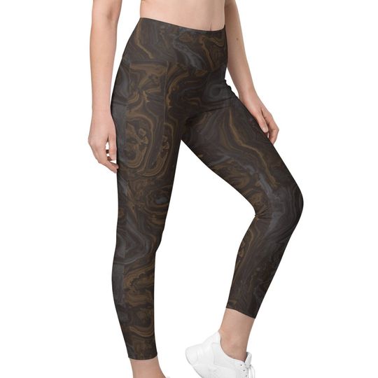 Stormy Sky Ultra Comfy Hippie Leggings with Side Pockets, BoHo Pants, fun yoga pants, Comfy Sports Yoga Workout Leggings, Skin Tight Legging