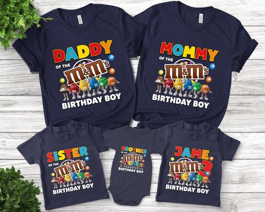 Discover Personalized MM Candy Birthday Shirt/M And M Birthday Family Shirt/M&M Candy Shirt/Birthday Group Matching Shirt