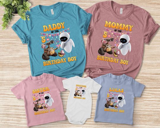 Discover Wall-E Shirt, Wall E Birthday Family Shirt, Wall-E Eve Birthday Shirt, Wall-E Birthday Shirt