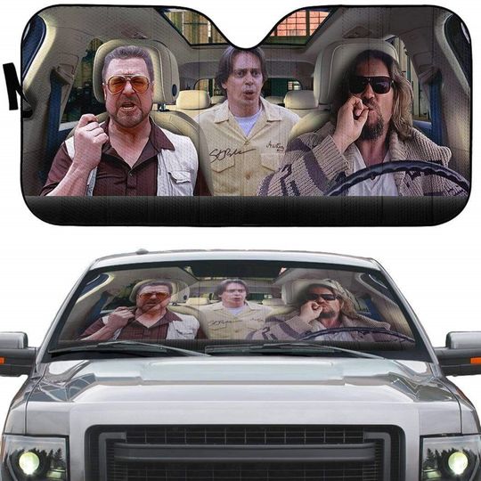 The Big Lebowski Custom Car Sunshade | The Dude Walter Sobchak Donny Kerabatsos Car Windshield | 90s Movie Car Proctector