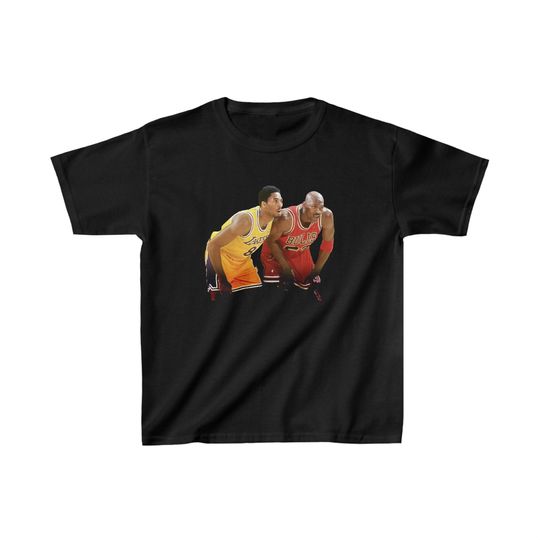 Kobe Bryant Michael Jordan Kids Basketball Gift LA Lakers Chicago Bulls 90s Youth T-Shirt