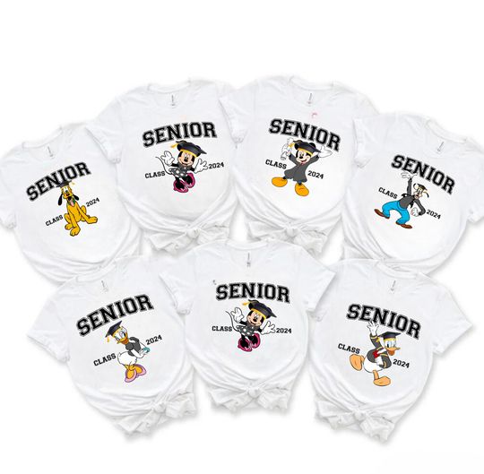 Personalized Disney Graduation Family shirts, Mickey & Friends Disney Graduation 2024