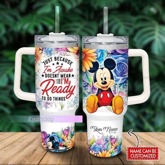 Mickey Mouse 40oz Tumbler, Custom Mickey Tumbler, Disney Mickey Tumbler, Stainless Steel Tumbler