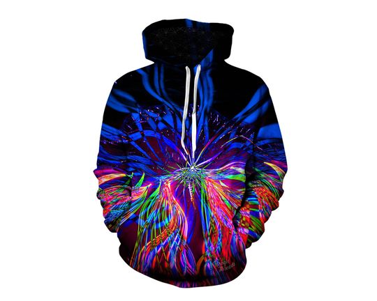Psychedelic Hoodie - Trippy Hoodies - Music Festival Clothing - Light Show Artwork - EDM Sublimation Clothes - Raver Art Print Hoody