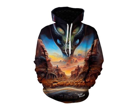 Gift for Him Hoodie - Trippy Hoodies - Music Festival Clothing - EDM Raver Outfit - All-Over Print Hooded Sweatshirt