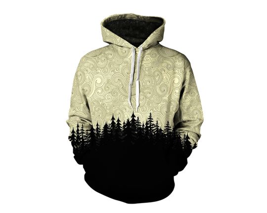 Psychedelic Forest Galaxy Hoodie | Trippy Nature EDM Rave Clothes | Festival Clothing