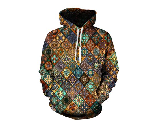 Psychedelic Hoodie - Trippy Abstract Mandala Hoodies - Music Festival Clothing - EDM Rave Outfit - Raver Clothes