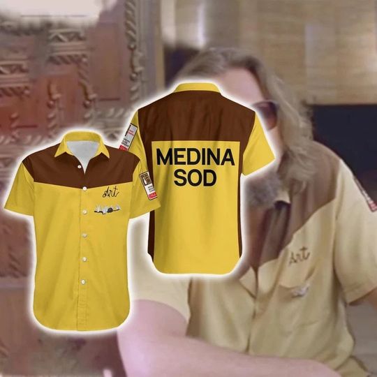 Medina Sod 3D All Over Printed Hawaiian Shirt, The Dude Hawaiian Shirt, Short Sleeve Summer Shirt Beach Shirt, Funny Summer Shirt