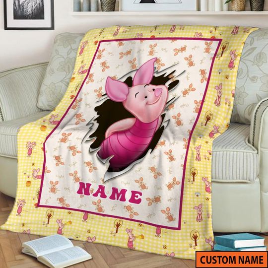 Personalized Disney Winnie the Pooh Piglet Blanket