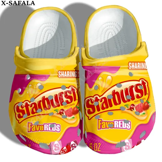 Funny Starburst Candy Colorful Clogs Shoes