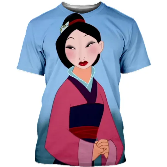 Disney Costume T-Shirt, Mulan Cartoon 3D T-shirt