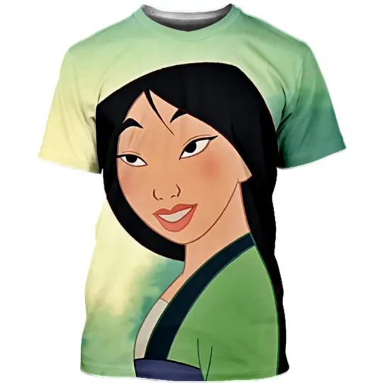 Disney Costume T-Shirt, Mulan Cartoon 3D T-shirt