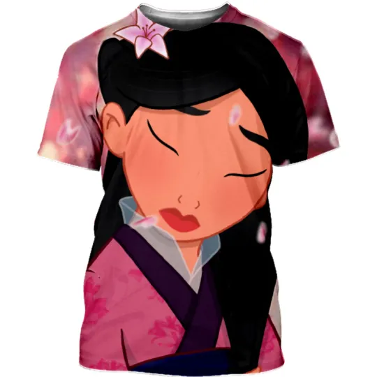 Disney Costume T-Shirt, Mulan Cartoon 3D T-shirt