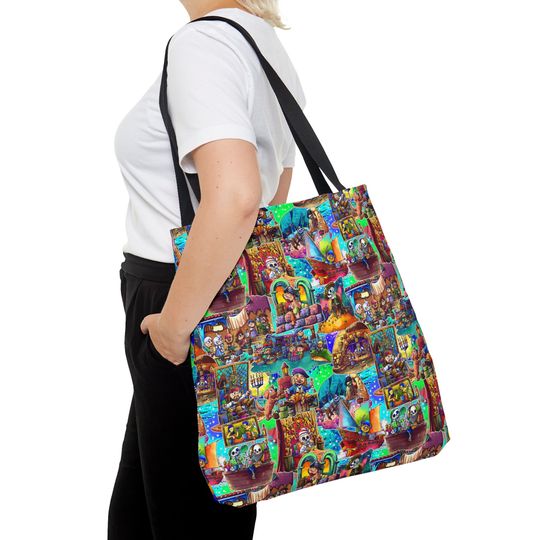 Disney Pirates of the Carribean Inspired Fan Art Hand Drawn Tote Bag