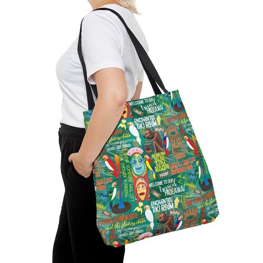 Tiki Room Disneyland Inspired Fan Art Hand Drawn Tote Bag