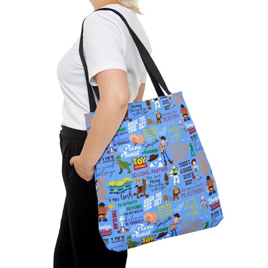 Disney Pixar Toy Story Inspired Fan Art Hand Drawn Tote Bag