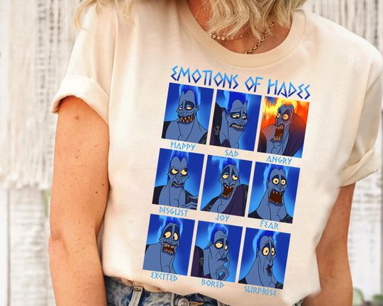 Disney Hercules Hades Emotions Graphic T-Shirt, Disney Villains Hades T-Shirt, Disneyland Family Vacation Shirt