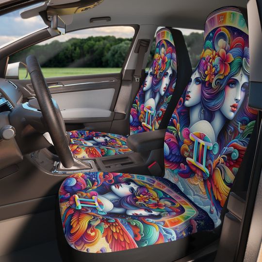 Colorful Gemini Zodiac Car Seat Covers