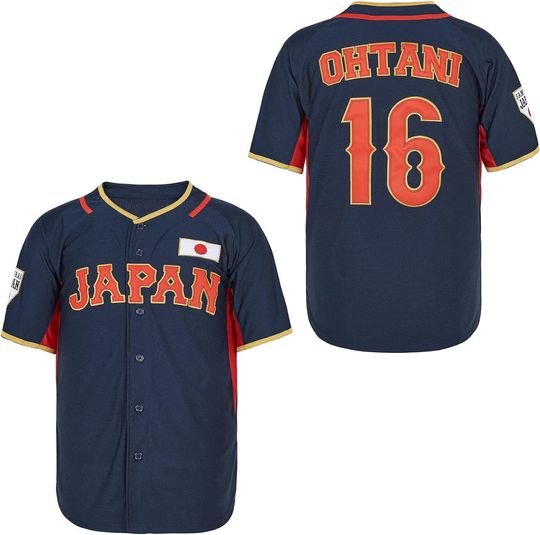 Youth's Ohtani #16 Japan Hip Hop Short Sleeves Kid Baseball Jerseys Stitched
