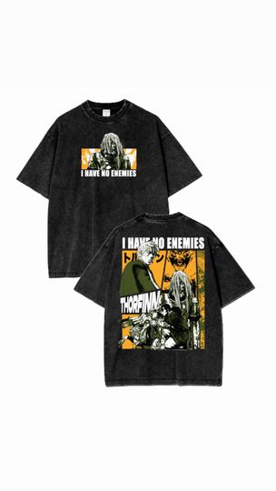 Vinland Saga Anime Thorfinn "No Enemies" Cotton Double Sided T-Shirt