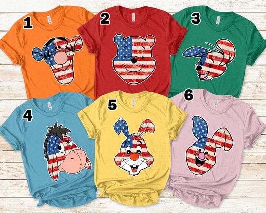 Winnie The Pooh 4th of July shirts, Pooh Bear Patriotic shirt, Checkered Disney