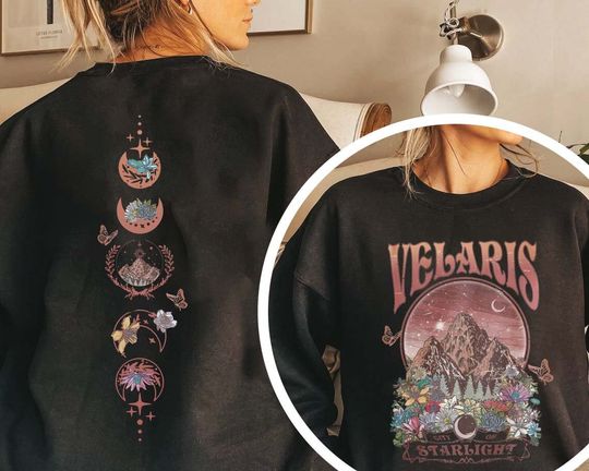 Velaris City Of Starlight ACOTAR Double Sided Sweatshirt, The Night Court Tee, Court of Dreams, Rhysand, Cassian, Sarah J Maas, Booklover