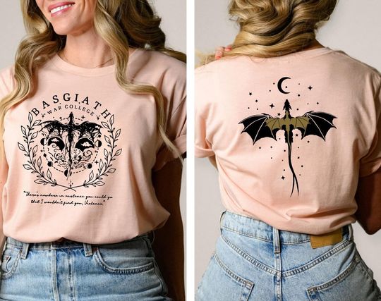 Basgiath War College Double-Sided Shirt, Fourth Wing Riders & "Fly or Die" Design, Violet Sorrengail Bookish Hoodie