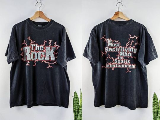 Vintage The Rock 1999 T-shirt Wrestling WWF Double Side