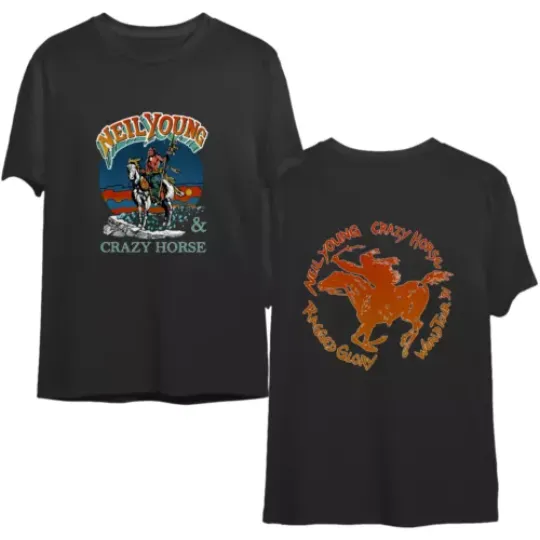 Neil Young And Crazy Horse T-Shirt Black Double Side T1289