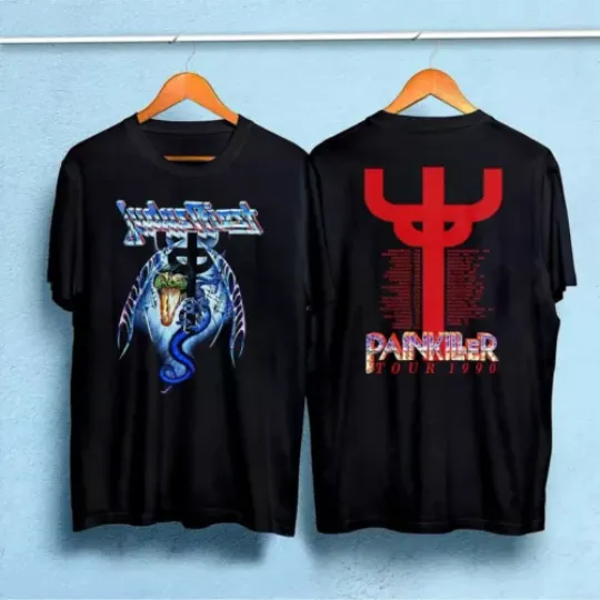 Judas Priest Snake Design Painkiller Tour T-Shirt Double Sides For Fans