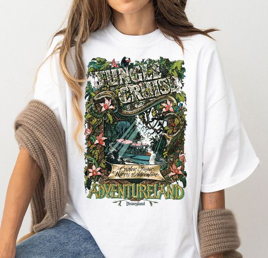 Vintage Disneyland Jungle Cruise Map Shirt, Disney World Magic Kingdom Adventureland T-Shirt