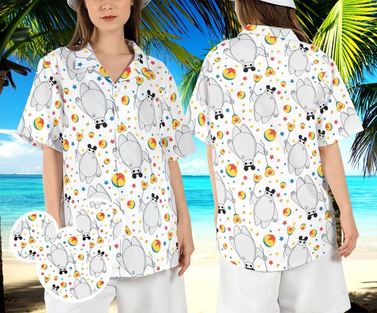 Baymax Pixar Ball Hawaiian Shirt, Disneyland Pixar Fest 2024 Hawaii Shirt