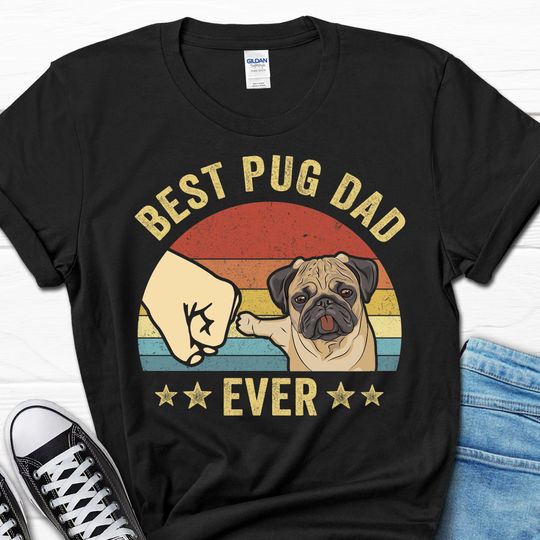 Best Pug Dad Ever Shirt, Pug Dad Men's Father's Day Gift