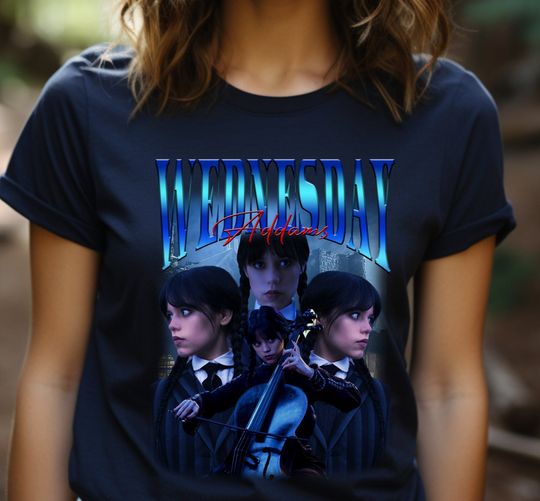 Wednesday Addams Shirt, JENNA ORTEGA Vintage Shirt, Actress Jenna Ortega Merch Gift