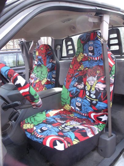 Marvel Comic Car Seat Cover, Father's Gift, Gift for Him