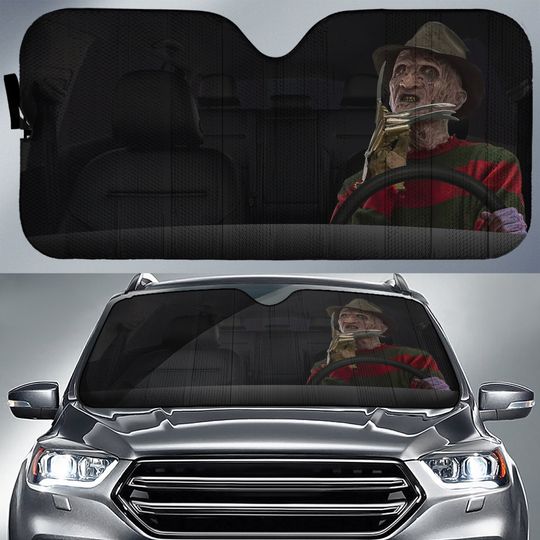 Freddy Krueger Car Sunshade Horror Halloween Car Sunshade Nightmare on Elm Street Horror Movie