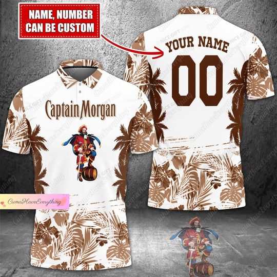 Personalized Captain Morgan Shirt, Polo Shirt Men, Gift For Him, Shirt For Men