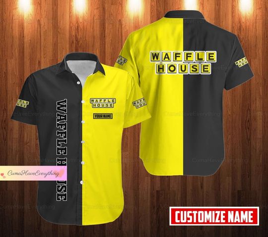 Custom Waffle House Hawaiian Shirt, Gift For Him, Husband Gift, Dad gift